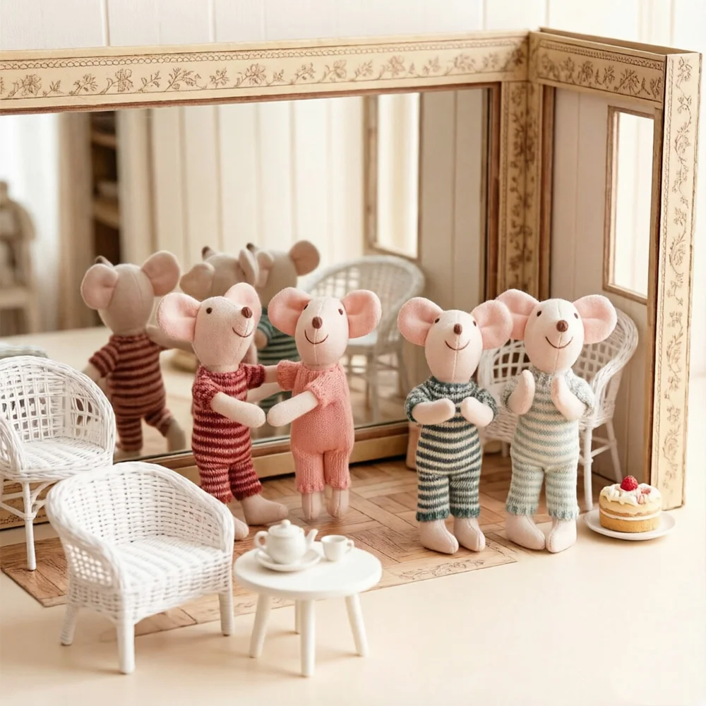1 Stück Plüsch-Maus Puppe Spielzeug Weiches Stofftier für Kinder - Feiertags-Geburtstagsgeschenk Raumdekoration Rollenspiel