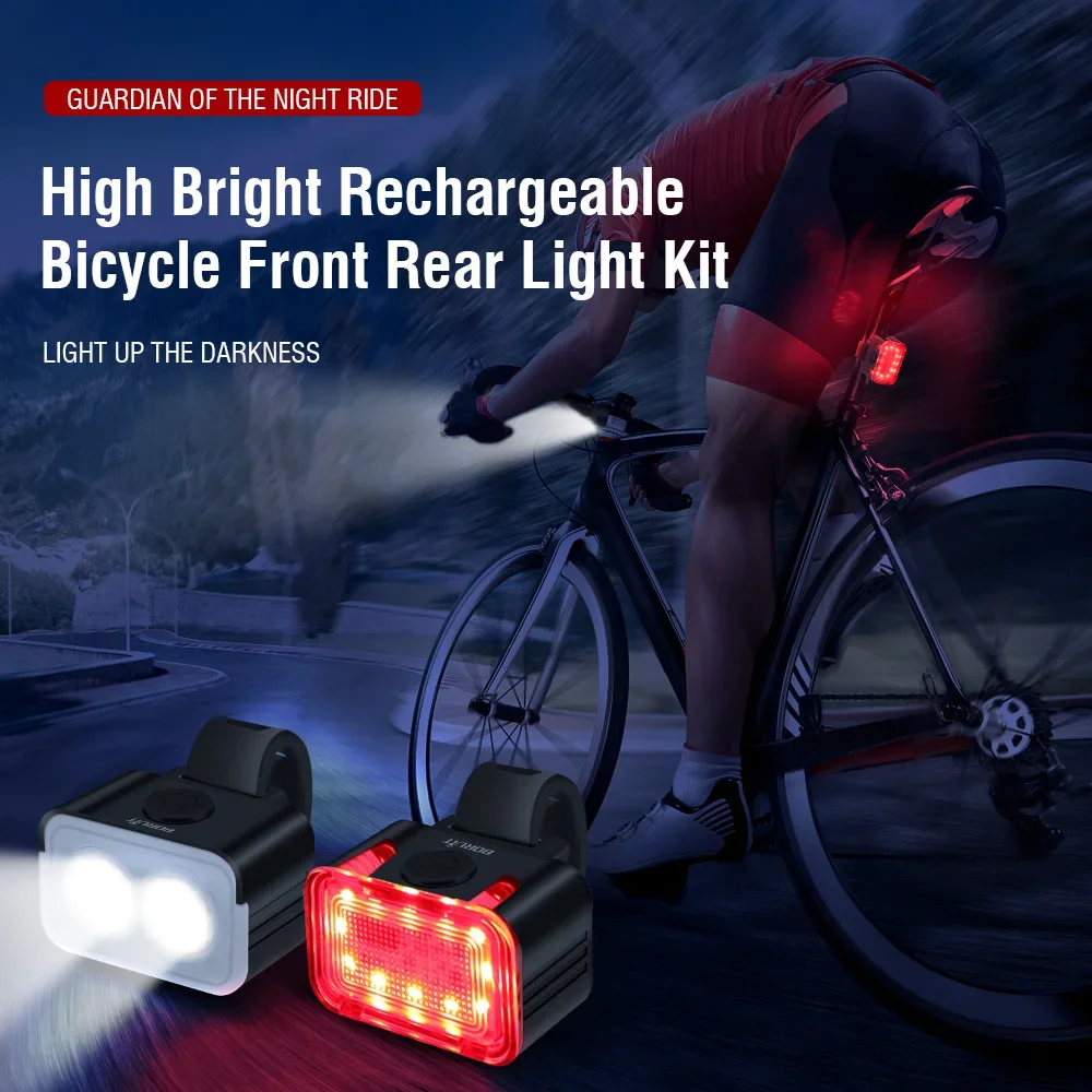 BORUiT BK12 700LM LED Power Bank Bike Light Type-C Rechargeable Torch Waterproof Outdoor Camping Riding Headlight Emergency