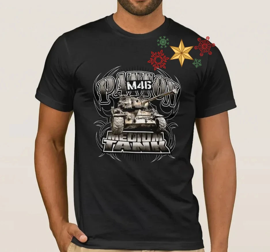 US Army M46 Patton Medium Tank T-Shirt 100% Cotton O-Neck Summer Short Sleeve Casual Mens T-shirt Size S-3XL