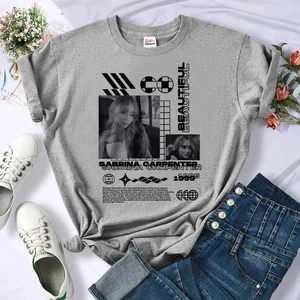 سابرينا كاربنتر تي شيرت نسائي رسومي ، أنيمي ملابس الشارع ، ملابس بنات ، 2000s أفضل 10 مبيعا سابرينا كاربنتر - رقم 2