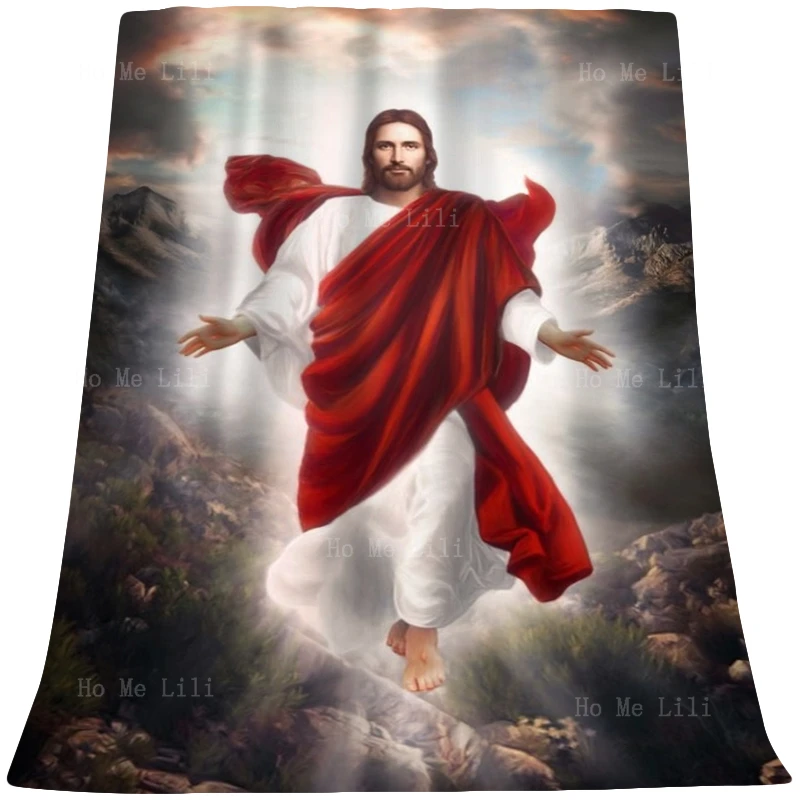 Holy Mercy The Blessing Of The Catholic God Jesus Christ Flannel Suitable For All Seasons Blanket