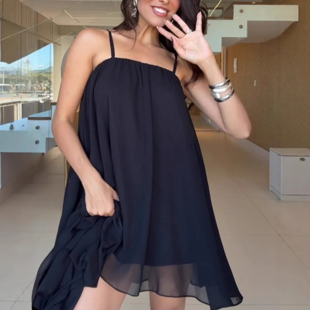 Feminino sexy preto cor sólida bodycon 2 peças roupa buraco de fechadura pescoço sino manga superior vestido em camadas