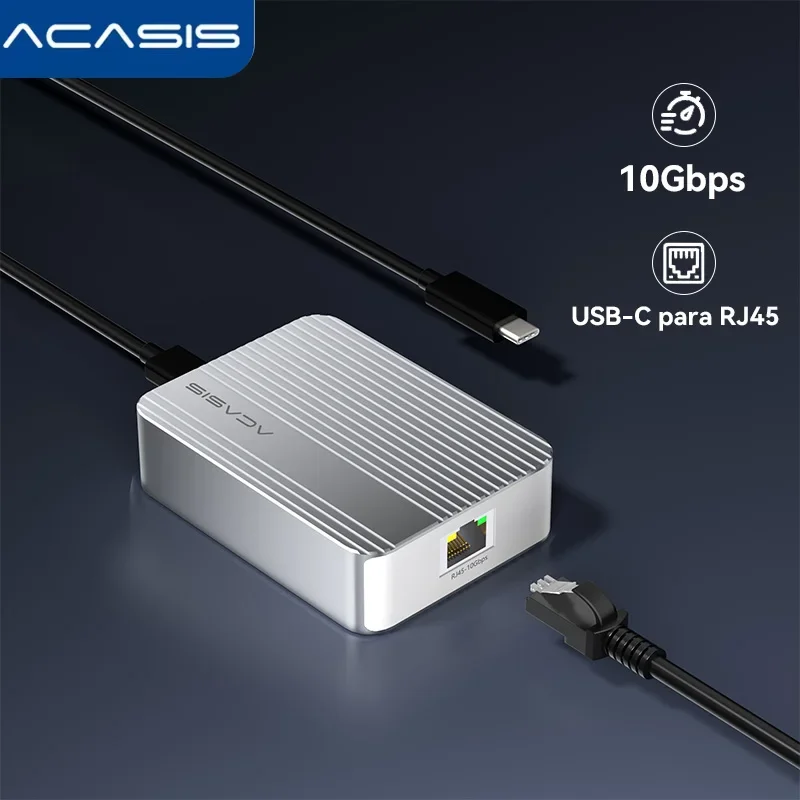 

Acasis 10Gbps USB-C Ethernet Adapter for Thunderbolt 3/4/5 | MacBook/Mac Studio/PC | 10000Mbps RJ45 LAN Card