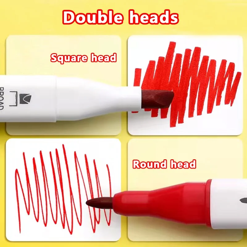 Stylo surligneur à double tête, ensemble de marqueurs d'art, fournitures scolaires et de bureau, 12, 18, 24, 36/48