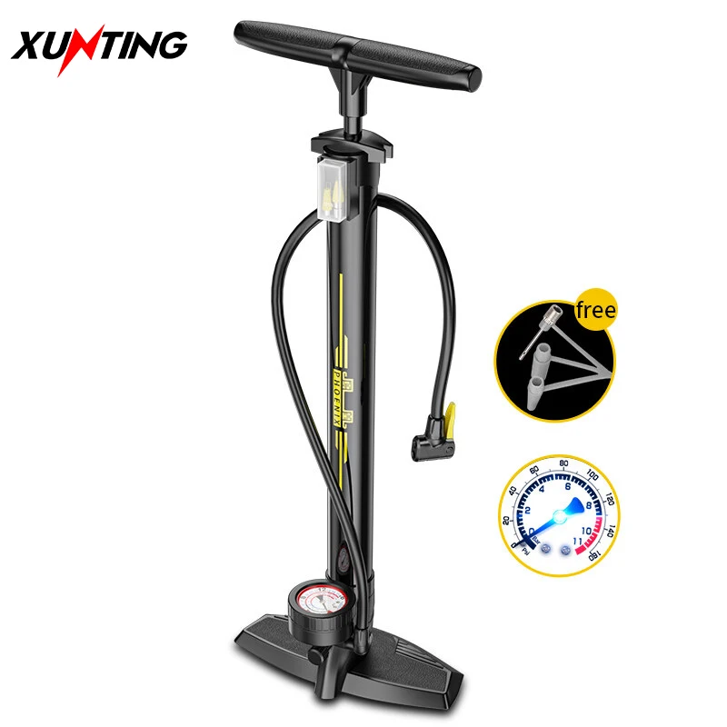 

High Pressure Bicycle Pump Motorcycle Bike Floor Pumps for MTB Road Bike Presta and Schrader With Pressure Gauge barometer