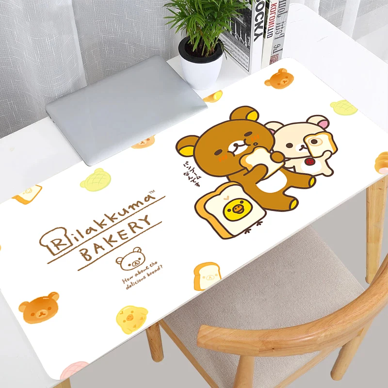 Anime mousepad impressão hd computador gamer antiderrapante bonito mouse pad portátil korilakkuma rilakkuma teclado pc kawaii tapete de mesa