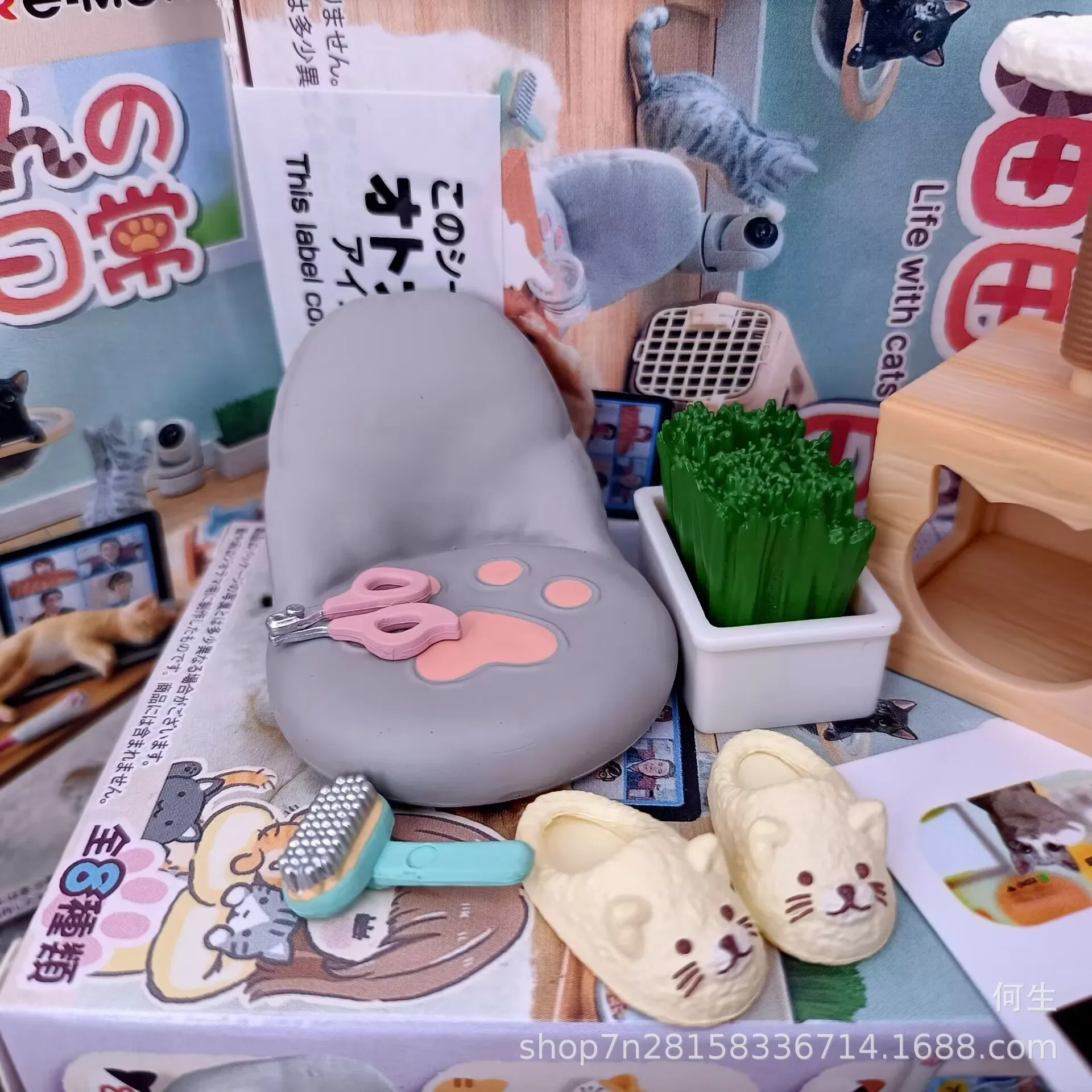 Kawaii القط الحياة اليومية المنمنمات دمية الديكور Playset سر صندوق أعمى الهدايا لعبة نموذج أنيمي الشكل جمع الحلي