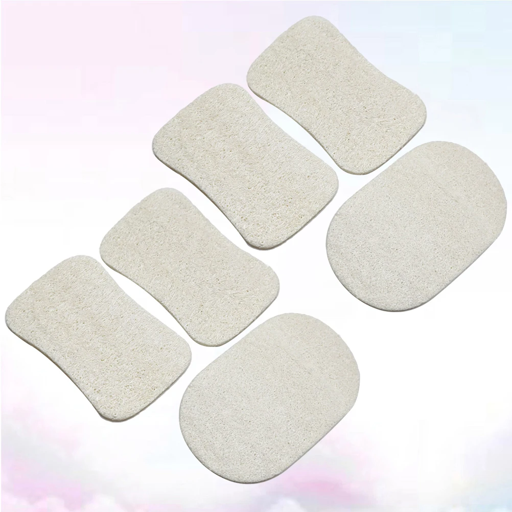 

6pcs Natural Loofah Dishwashing Scouring Pad Oily Cleaning Brush Bowl Brush For Kitchen Pans Pots Countertops Stove Sink