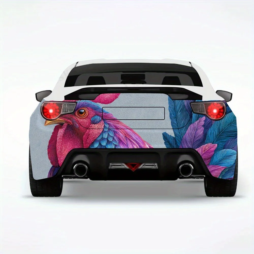 

Colorful Feathered Rooster- Vinyl Decal for Car Rear, Waterproof Self-Adhesive Vinyl Stickers for Vehicle Tail and Bumper, Decor