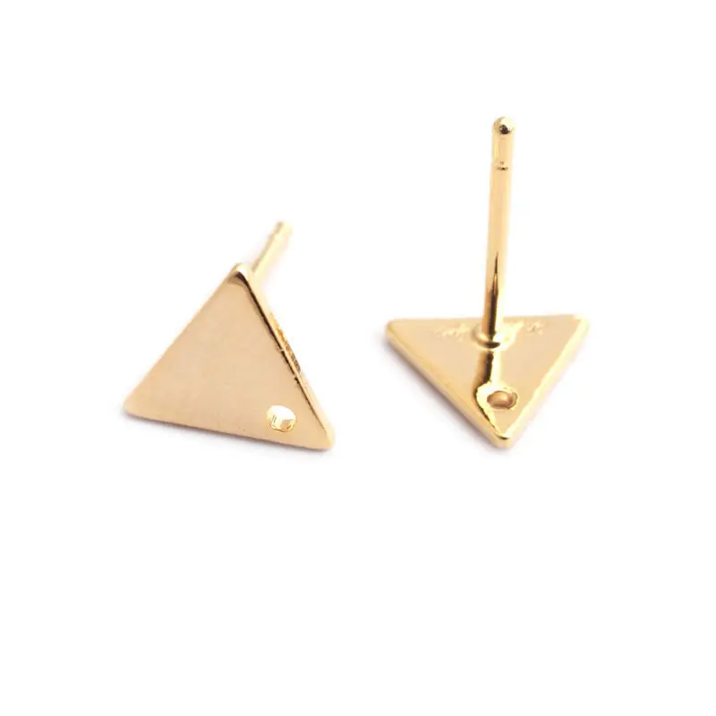 18K Gold Color Brass Rectangle Square Triangle Stud Earrings Pins Earrings Jewelry Making Supplies Diy Findings Accessories