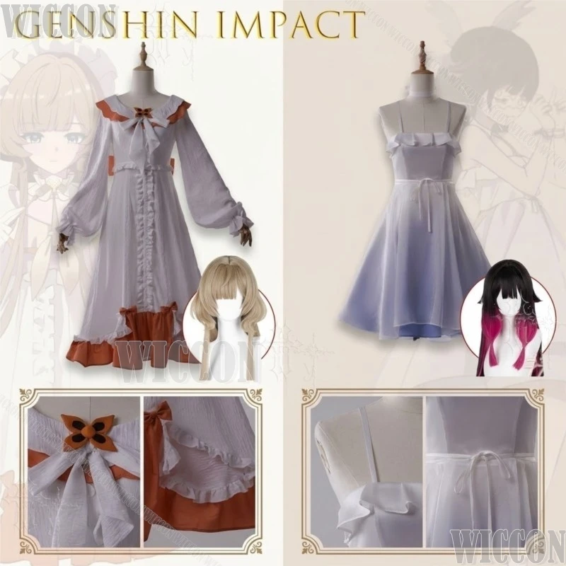 Genshin Impact The Last Legacy Columbina Sandrone Pajama Cosplay Halloween Short Film Loungewear Party Festival Fancy Comic Con