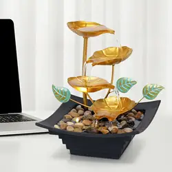 4 Level Tabletop Water Fountain Tabletop Waterfall Fountain for Living Room USB Patio Tabletop Home Desktop Decoration