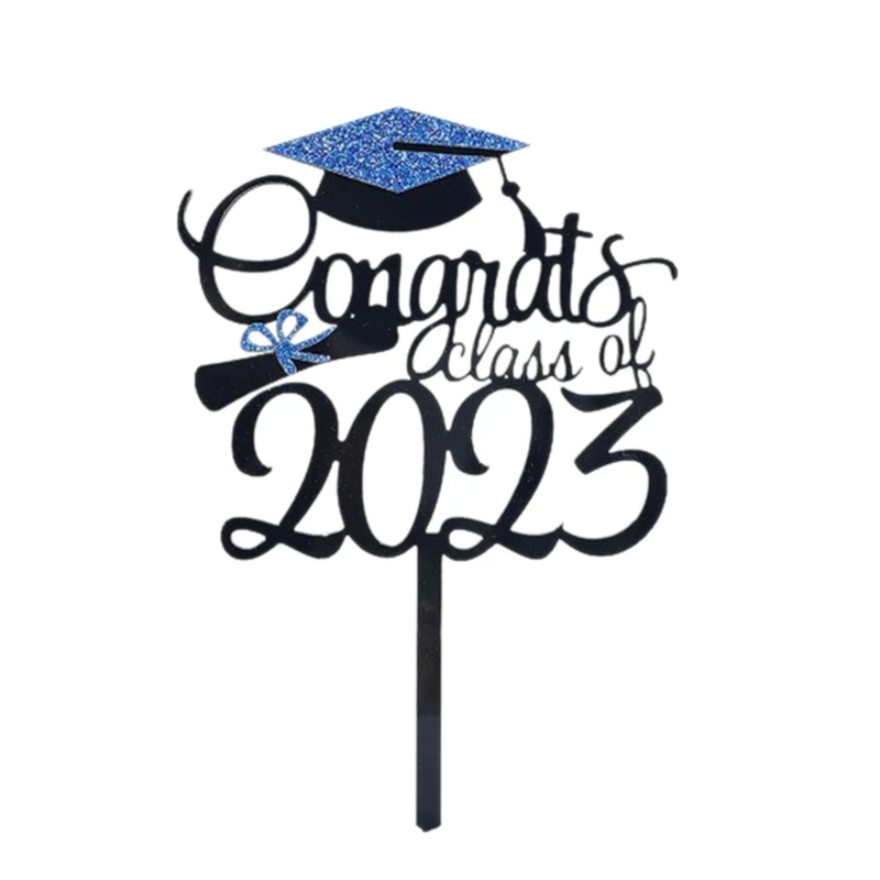 Abschlussfeier Dekoration 2023 Bachelor-Cap Cake Congrast-Grad Cupcake Toppers für College Celebrate-Grade Party