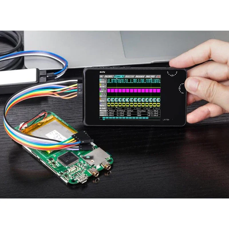 لـ LA104 DSO Digitaler Logikanalysator، 2,8-Zoll-Bildschirm، 4 Kanäle، Oszilloskop، Programmermierbar، 100 #5