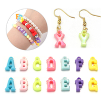 100pcs Plastic Color A-Z Letter Charms Bead Mixed Single Alphabet Pendants for DIY Bracelet Earring Necklace Jewelry Accessories