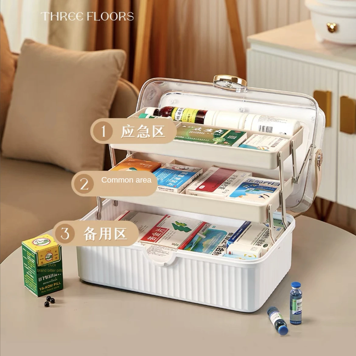 VITCOCO Medical Kit Household Large Capacity Medical First-aid Kit Medical Care Multi-layer Medicine Full Set Emergency Storage