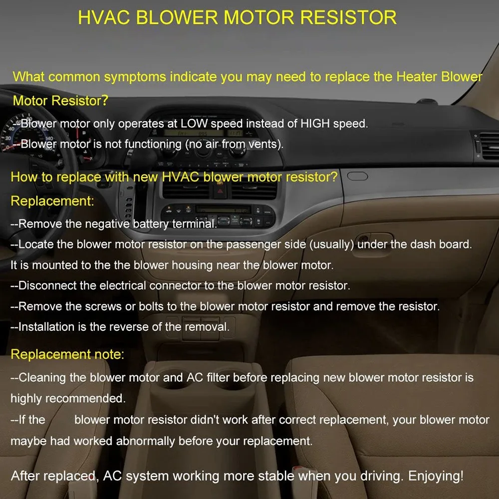 Rezystor silnika dmuchawy wentylatora HVAC na lata 2005-2010 Honda Odyssey 2009 Honda Pilot wymień 79330-SDG-W41 2040002