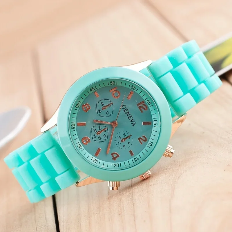 

Watch Hot Sales Geneva Brand Silicone Women Watch Ladies Fashion Dress Quartz Wristwatch Female Watch montre relogio feminino