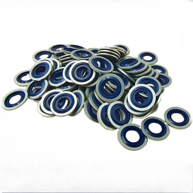 10/20/30Pcs M6 Car Oil Drain Combination Gasket Repair Kit Rubber Sealing Ring Metal Seal O-Ring Bonded Washer