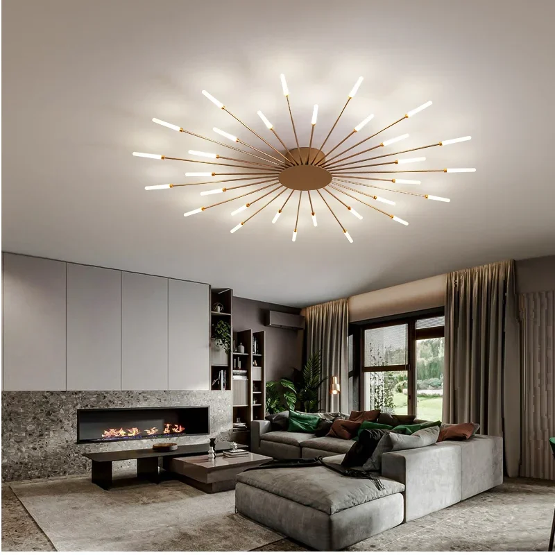 Moderne Led Vuurwerk Plafondlamp Luxe Huishoudelijke Living Eetkamer Rroom Slaapkamer Plafond Licht Glans Armaturen