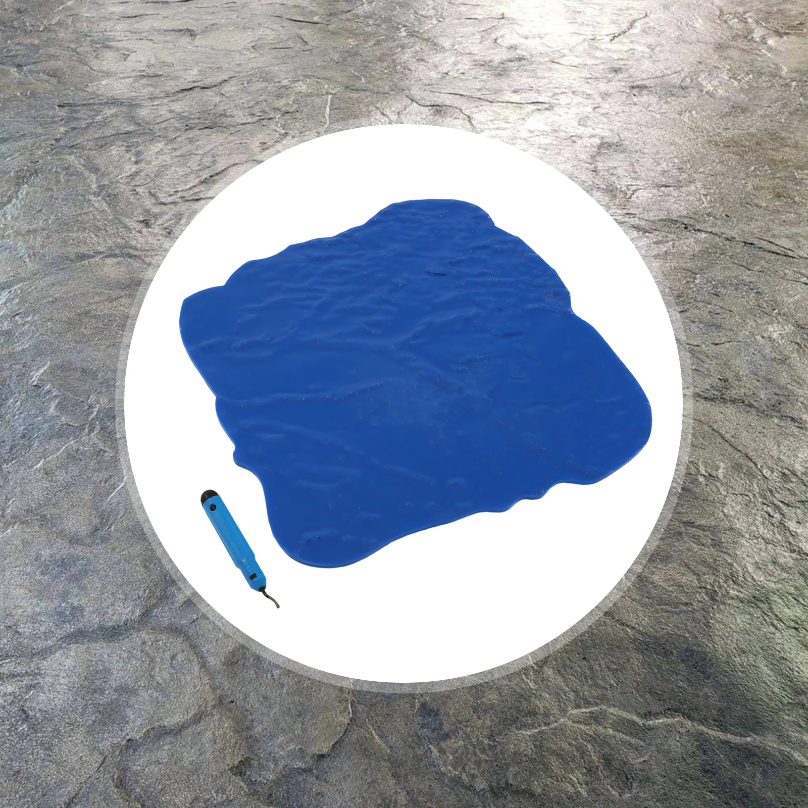 

Slate Seamless Concrete Cement Stone Texture Stamp Imprint Floppy Mat 18" X 18" Blue