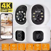 Cámara Wifi 4K de 8MP, lente Dual, cámara IP inteligente para interiores, visión nocturna, Audio bidireccional, vigilancia PTZ inalámbrica, Monitor de bebé CCTV