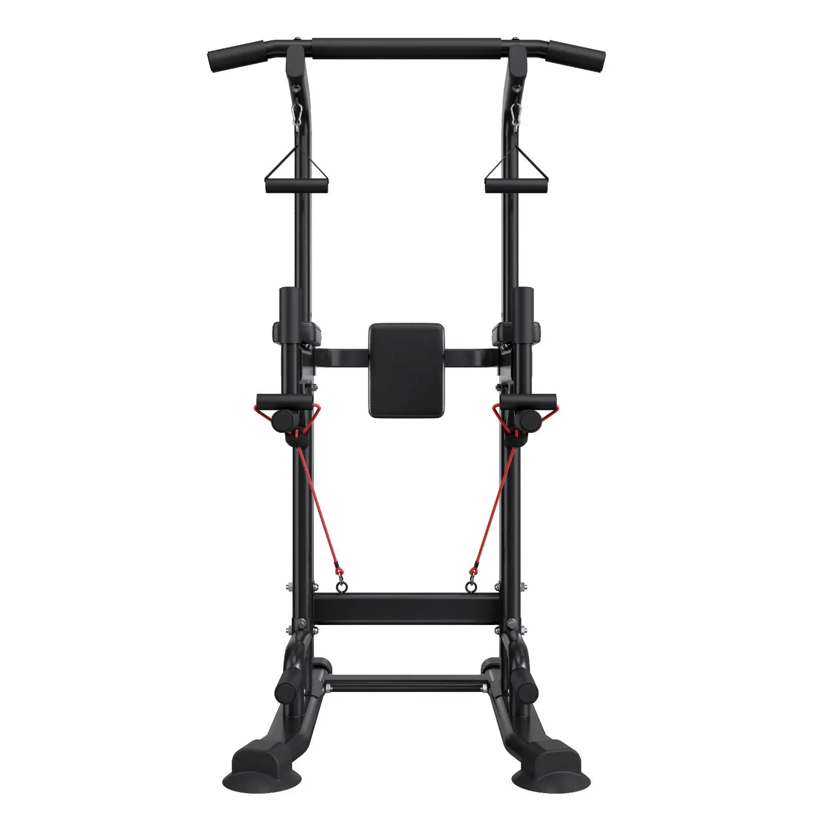 330 LBS Power Tower Dip Station Pull Up Bar with H Shaped Stable Base for back Pad 12 Level Adjustable Height Free Standing Chin Up Bar 4 Level Adjustable for back Pad for Home Workout