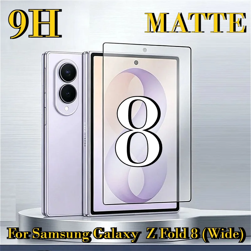 1/3Pcs 3D Matte Frosted Screen Protector for Samsung Galaxy Z Fold 8 (Wide) Ultra 5G 9H Edge Black Tempered Glass Film FullCover