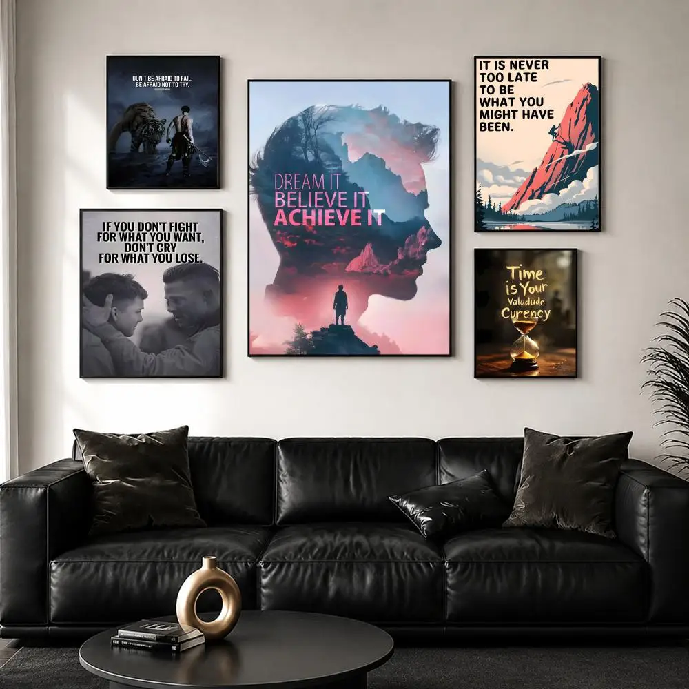 Classic Famous Quotes To Human  Painting Calligraphy Wall Art Canvas Poster Premium Home Decor Print for Living Room Bedroom