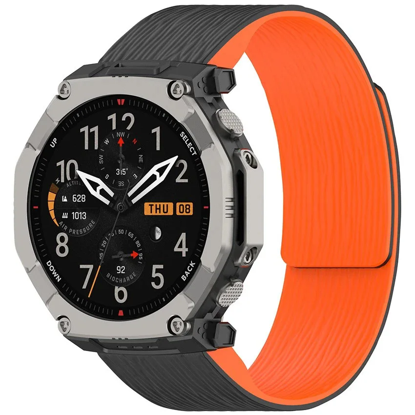 26MM Quick Fit Magnetic Silicone Strap for Amazfit T-rex Ultra 2 Sport Watch Band for Garmin Watch Fenix 8/8Pro 51mm Tactix 7/8