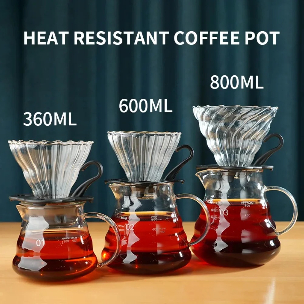 

Glass Coffee Carafe Handmade Coffee Pot Filter Set Coffee Extraction Cup Tea Coffee Pot Coffee Server for Pour Over Coffee Maker