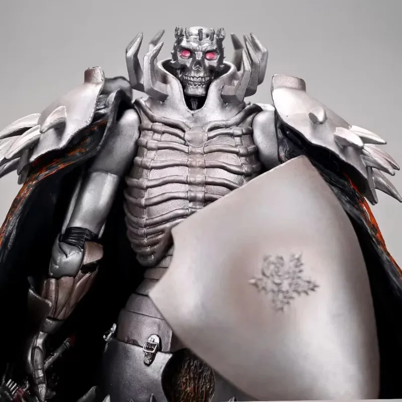 

Anime Berserk Skull Knight Cloak Handmade Doll Cartoon Skull Joint Movable Model Decorations With Base Doll Toys And Gifts