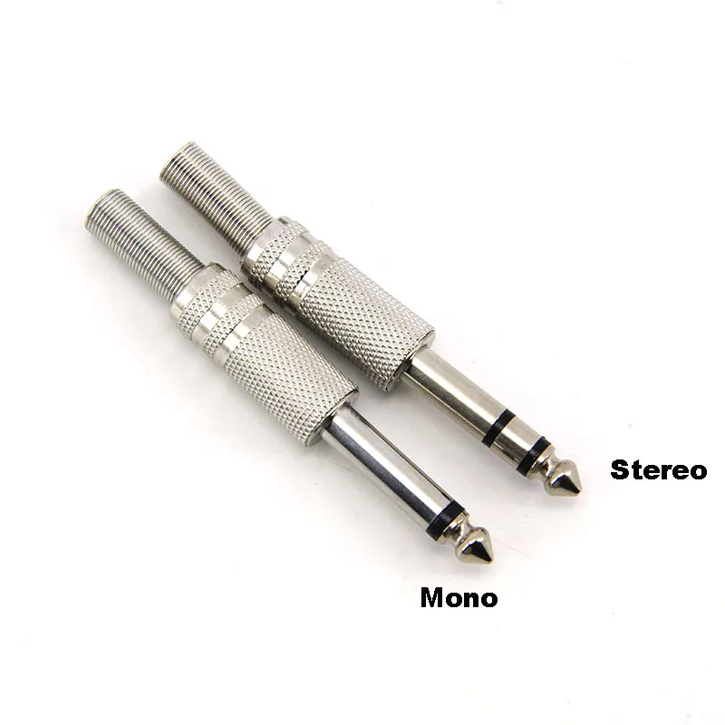 Conector de audio jack estéreo mono macho para soldar profesional - imagen 4