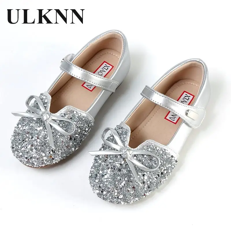 

Princess Girls Silver Shoes New Baby The Spring And Autumn 2023 Single Soft Bottom Dress Flats Girls Flat Shoes