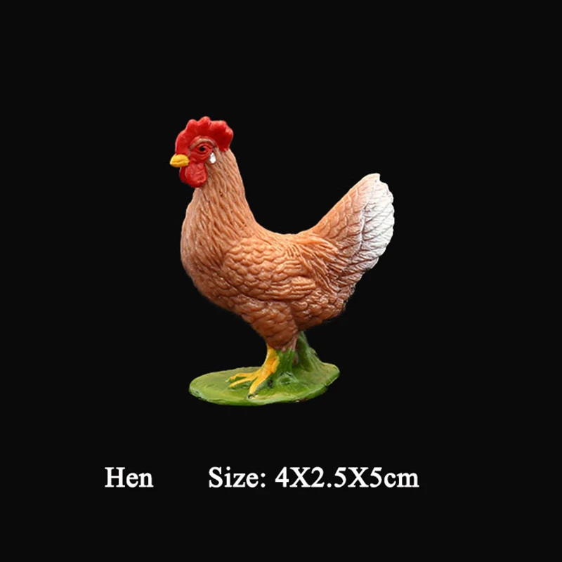 Simulation Animal Poultry Rooster Hen Toy Doll Mini Farm Animal Model Movable Doll Decoration Children\'s Toy Gift Collection