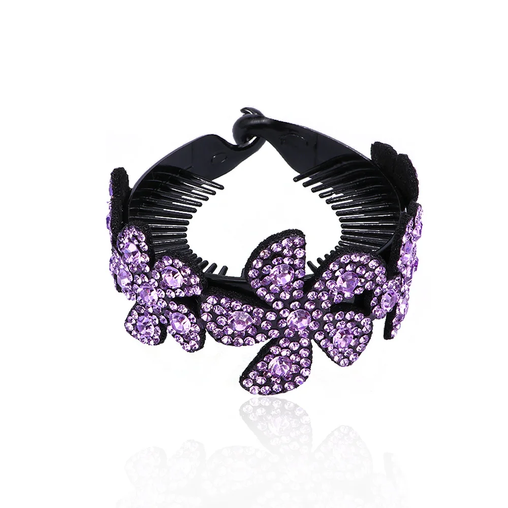 

Rhinestone Meatball Hair Accessories Women Floral Hair Clip Hair Pins Hairclaw Barrettes Headwear