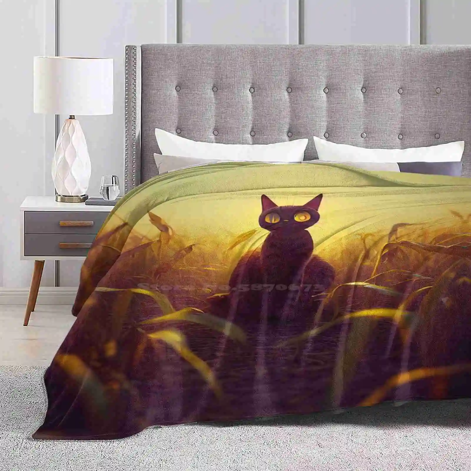 Cute Cat Latest Super Soft Warm Light Thin Blanket Cat Gatto Cute Animal Pet Field Nature Vegan Horror Creepy Dark Gothic