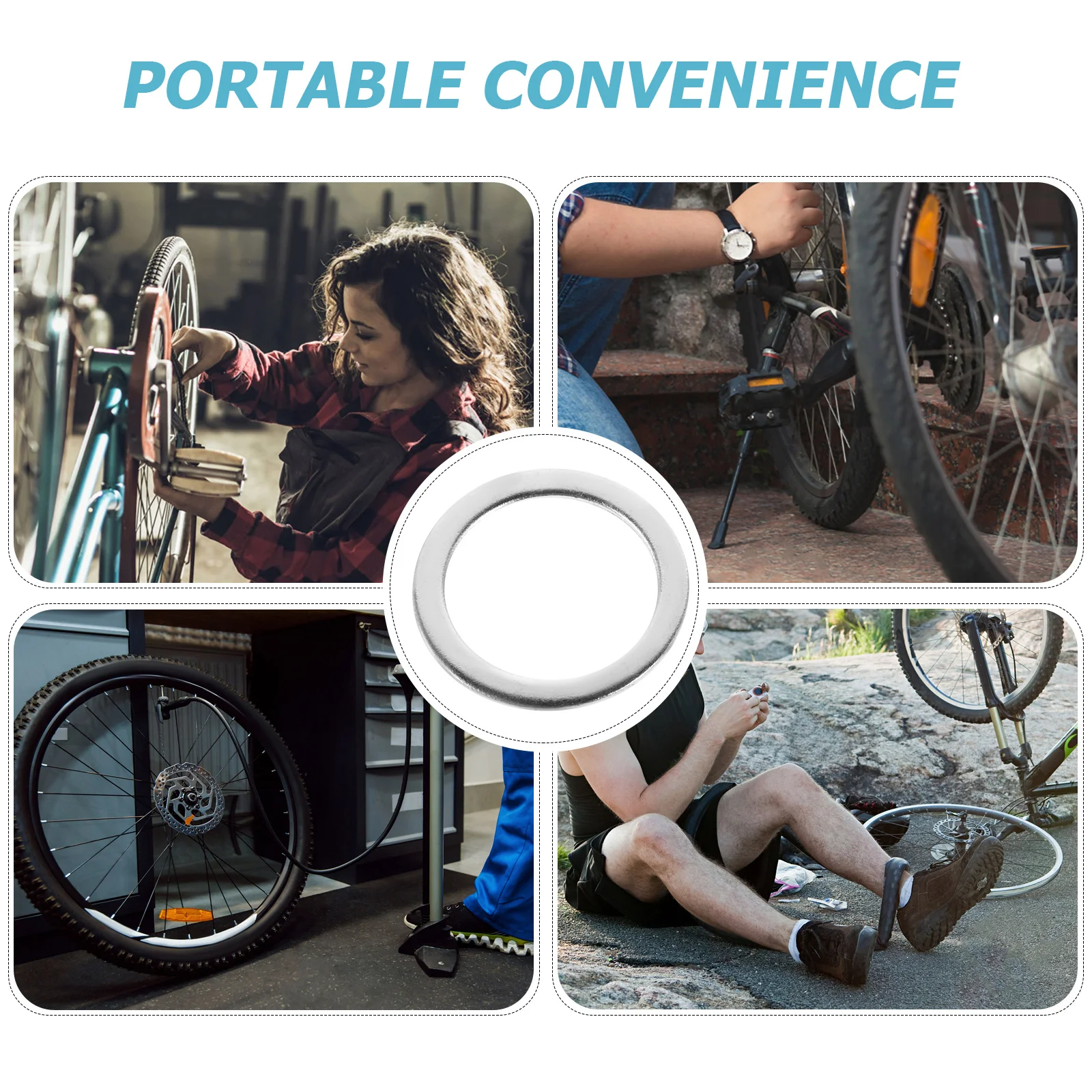 

8pcs Stainless Steel Bicycle Pedal Spacers Anti-Slip Universal Compatibility Durable Mountain Bike Accessories Road Bike Pedal