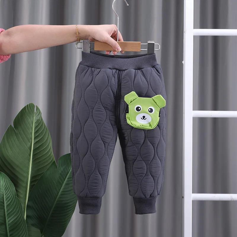 

New Autumn Winter Baby Girls Clothes Kids Trousers Children Boys Cartoon Thicken Warm Pants Toddler Clothing Infant Sportswear