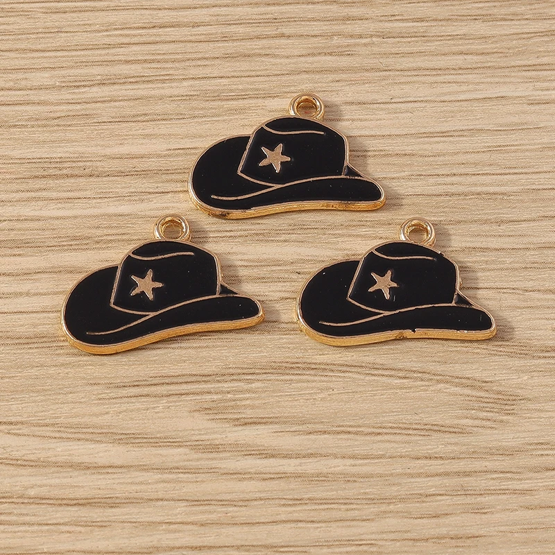 10 Stück niedliche Emaille-Cowboystiefel-Hut-Charms-Anhänger für Schmuckherstellung, DIY-Tropfenohrringe, Halskette, Armbänder, handgefertigte Bastelgeschenke – Detail 18