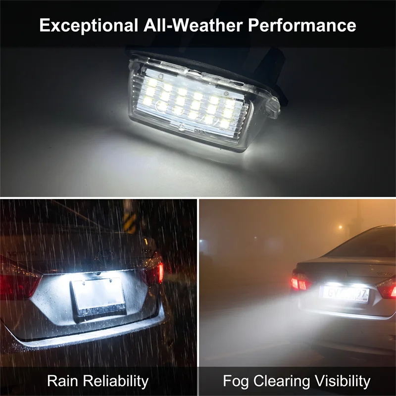 2pcs LED License Number Plate Light Lamp For Toyota Camry Corolla Prius Yaris Highland Avalon Auris Vios Esquire EZ Noah Proace