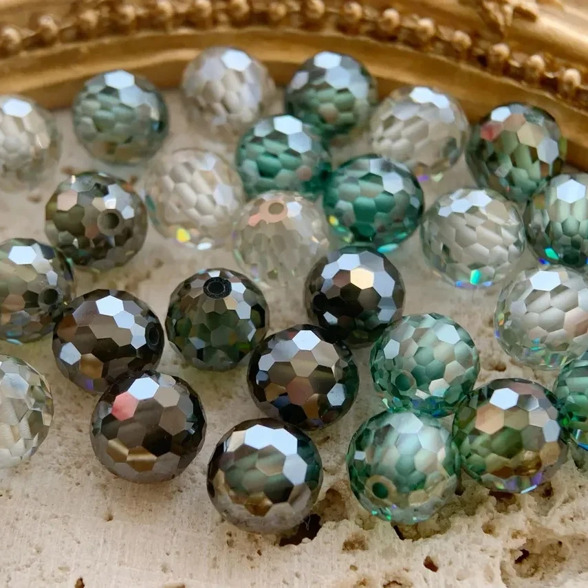 3-12mm Wholesale Never Fade Green Moissanites Beads Stone DIY Round Cut Moissanite Spherical Beads With Certificate