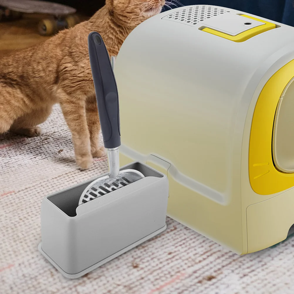 Color Matching Cat Litter Scoop Base Automatic Holder Enclosure Sifting Filter Scooper Stand Holders for Home Storage Rack