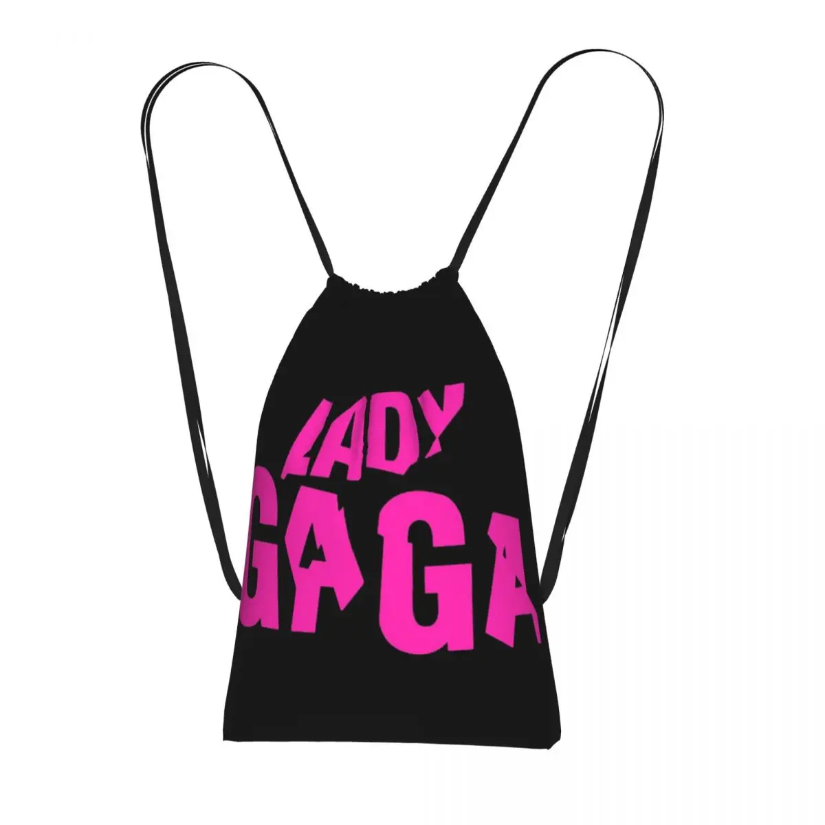 Lady Gaga Mayhem Album Logo Drawstring Backpack hiking cycling Bag Lightweight Foldable Storage Drawstring Bag for Men Women