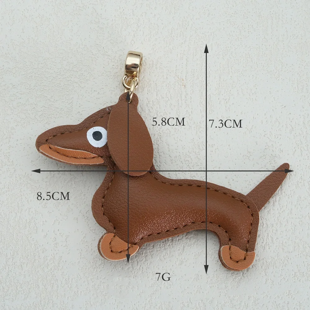 16 Colors Mini Dachshund Dog Keychain DIY Accessory Animals Keyring Hanging Ornament Backpack Handbag Pendant Gift for Men Women