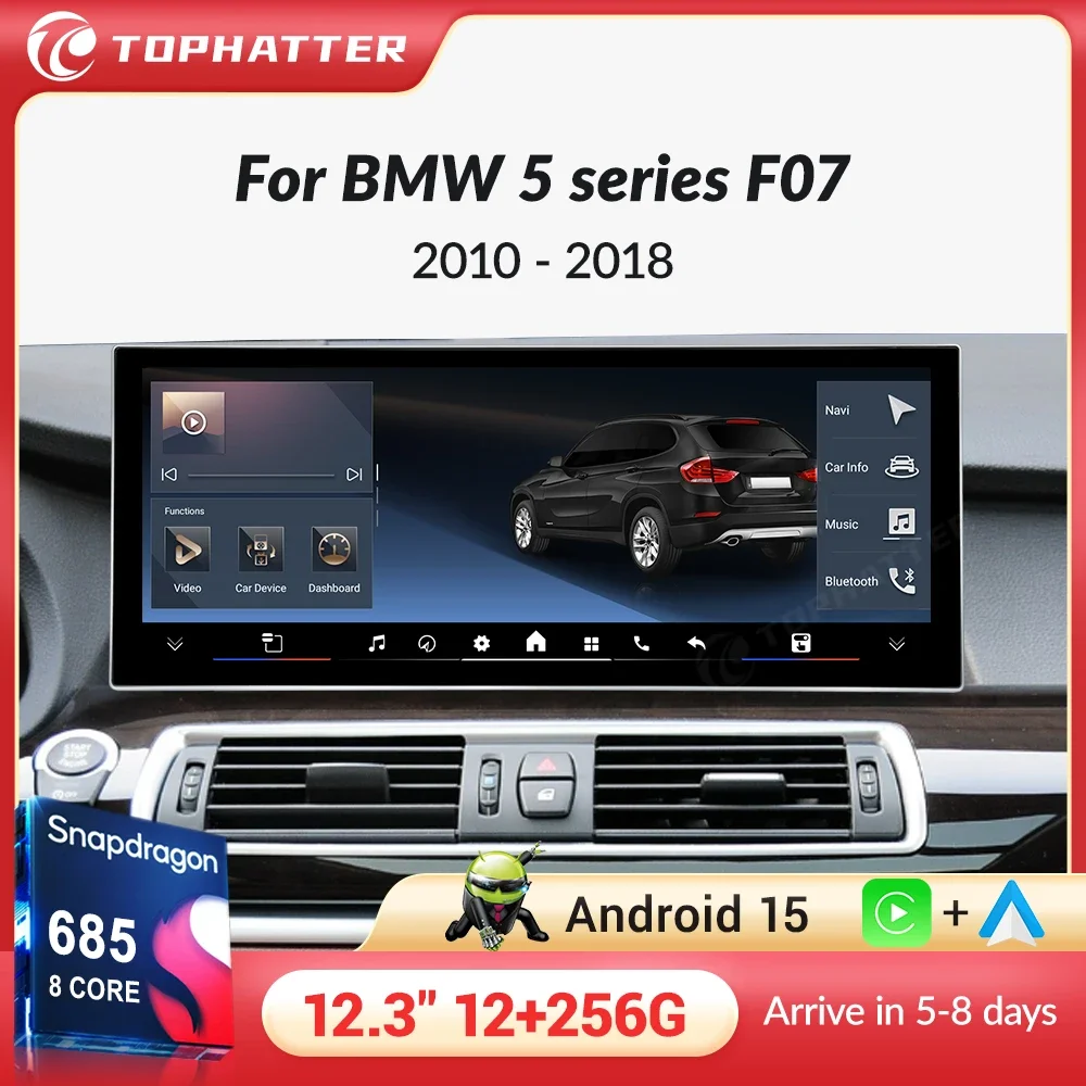 

12.3'' 2400*900 For BMW 5Series GT F07 NBT EVO 2010-2018 Multimedia Player Screen Modify Wireless Carplay Android Auto Car play
