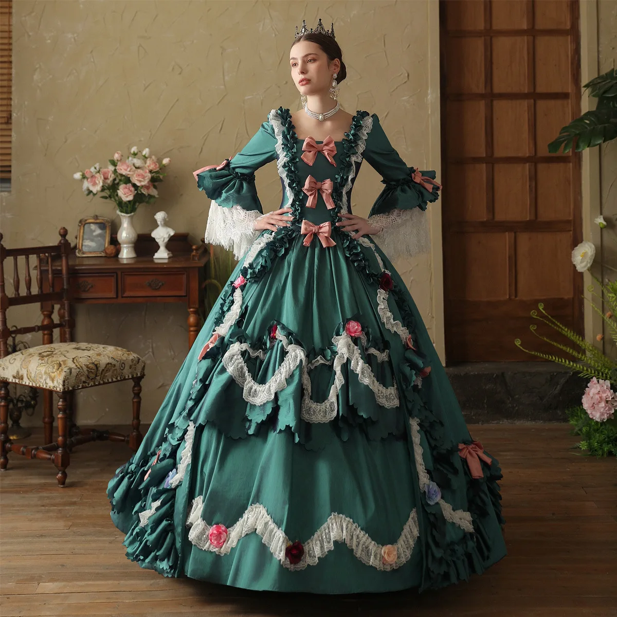 

European Court Dress Performance Dress European Medieval Aristocracy Vestidos Festas E Eventos Vestido Cerimônia Mulher Elegante