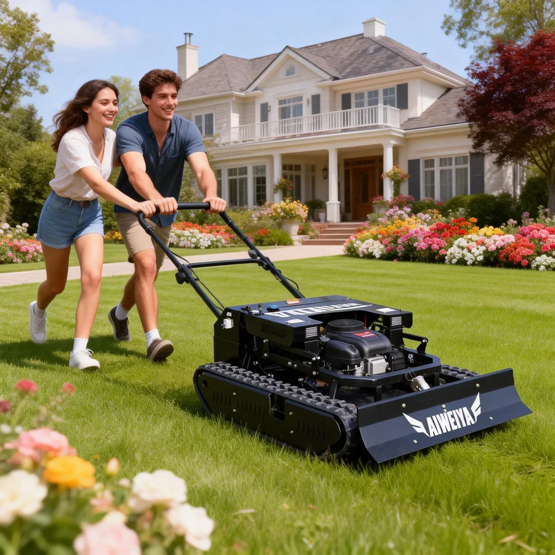 

Customized All Terrain Tracked Lawn Mower Multifunctional One-Click Start Stop Family All-Round Helper Easy Operation