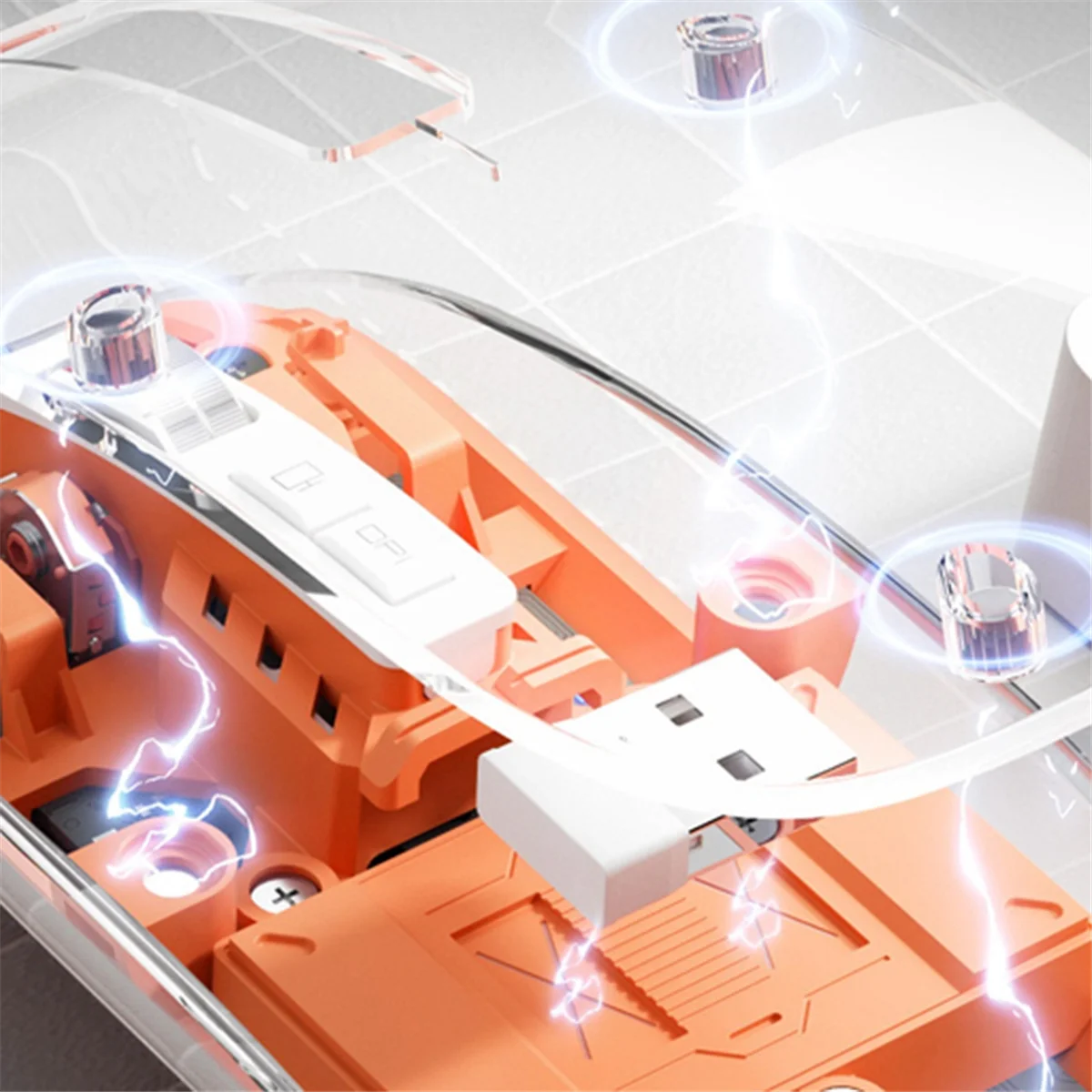 POP-lTransparent Magnetic Triple Mode Bluetooth-kompatible 2,4G Wireless Mouse One-Click Desktop Typ-C