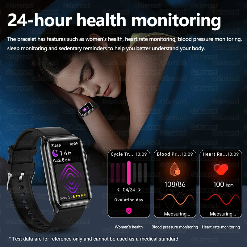 สําหรับ Xiaomi การจัดการสุขภาพสมาร์ทนาฬิกาผู้ชายผู้หญิง Heart Rate ความดันโลหิตบลูทูธ IP68 กันน้ํากีฬาสร้อยข้อมือสมาร์ท